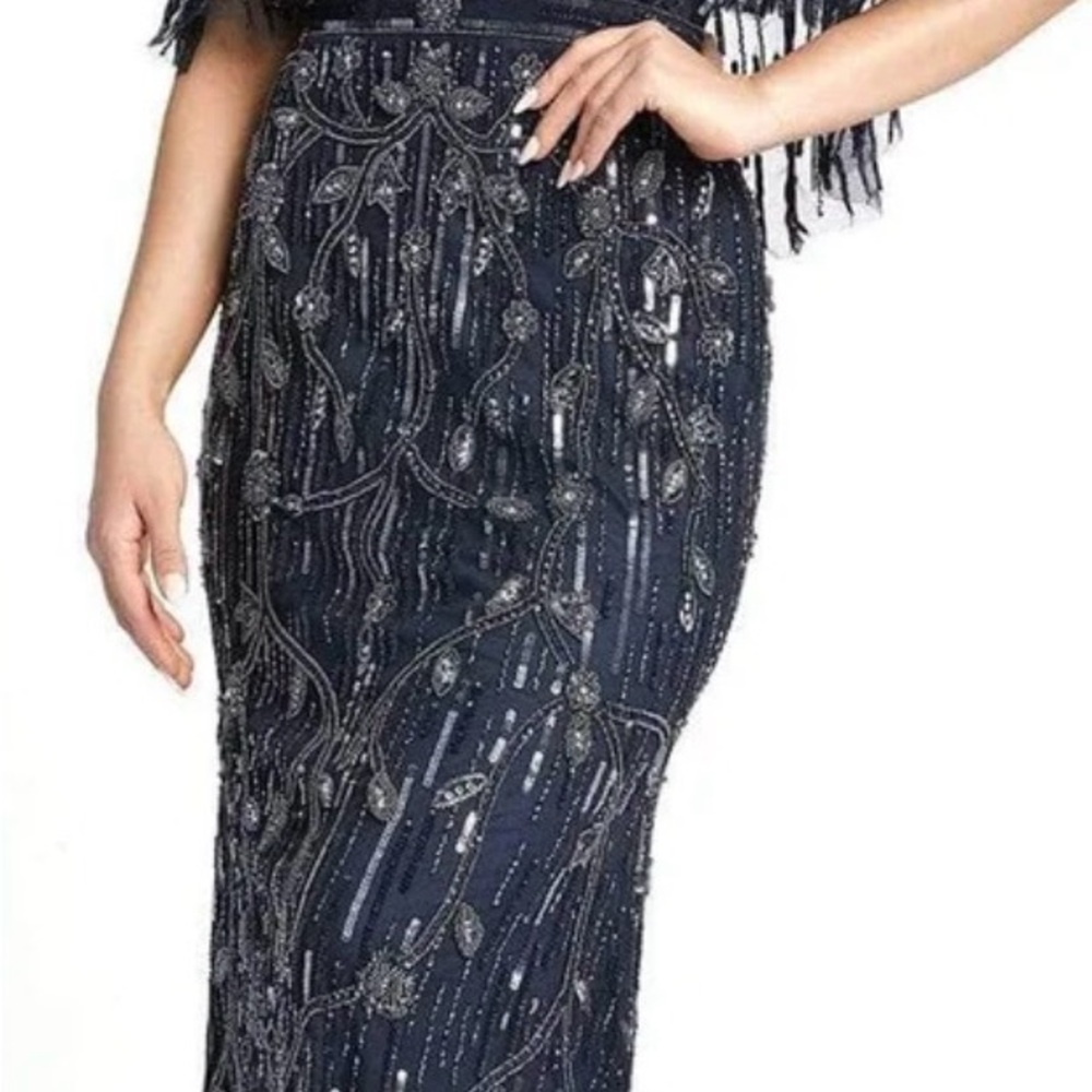 Mac Duggal Midnight Navy 9064 Gorgeous Beaded Dress for MOB/MOG- New with Tags - Picture 15 of 16